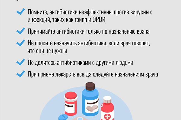 Бесконтрольный прием антибиотиков опасен!