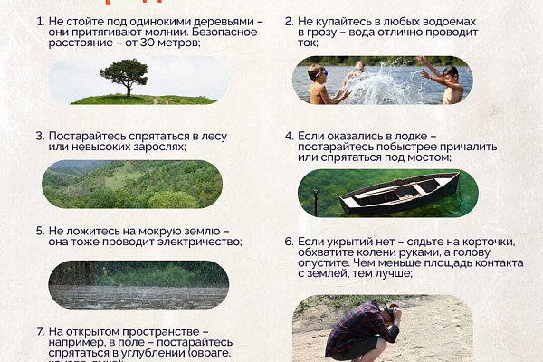 Правила поведения во время грозы